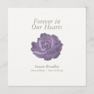 Vintage Rose Forever in Our Hearts Funeral Invite