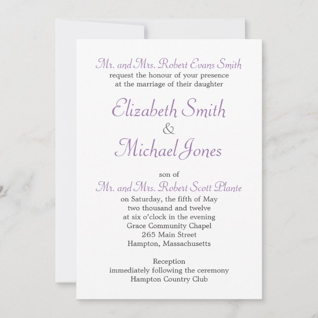 Vintage Rose Frame Wedding Invitation (Front)