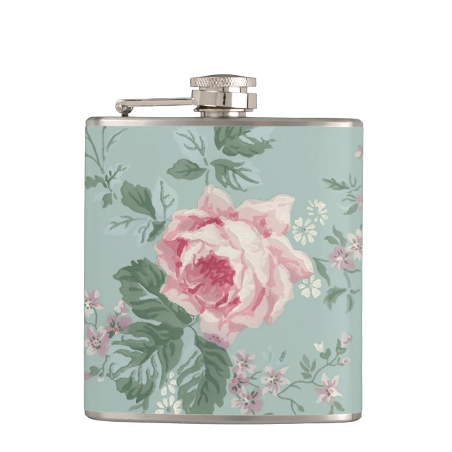 Vintage Rose French Chic Flask (Front)