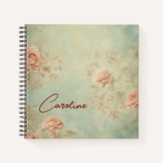 Vintage rose garden dreamy floral journal notebook
