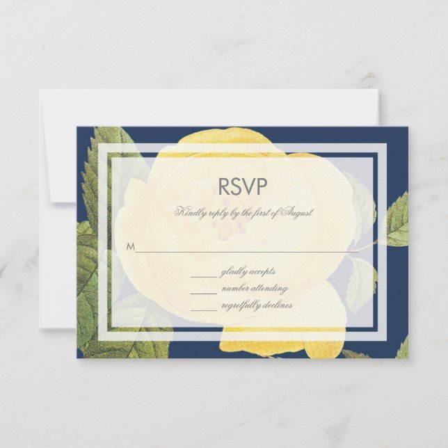 Vintage Rose Garden Rsvp Card (Front)