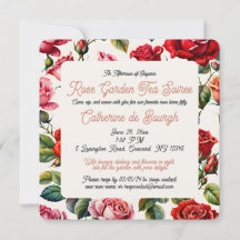 Vintage Rose Garden Tea Party Invitation