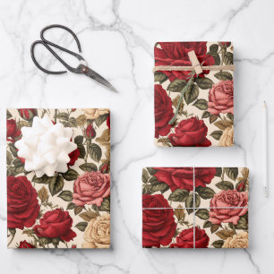 Vintage Rose Garden Wrapping Paper Sheet