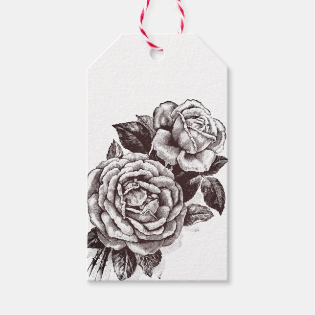Vintage Rose Gift Tag (Front)