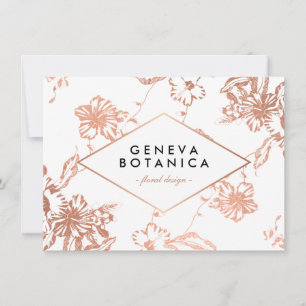 Vintage Rose Gold Floral Pattern Gift Certificate