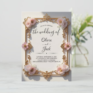 Vintage Rose Gold Frame Invitation