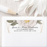 Vintage Rose Gold Frame Wedding Return Address<br><div class="desc">Beautiful return address labels perfect for your wedding invitations,  party invitations or thank yous  - design features your names and address set against a vintage white rose background surround by a faux gold geometric frame.</div>