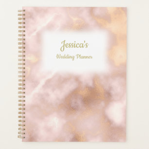 Vintage Rose Gold Marble Wedding Planner