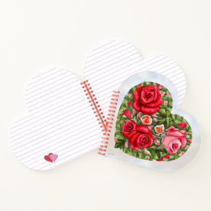 Vintage Rose Heart Notebook