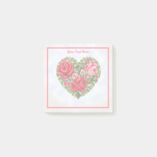 Vintage Rose Heart Post-it Notes