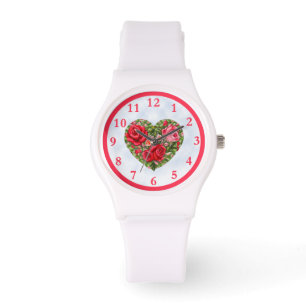 Vintage Rose Heart Watch