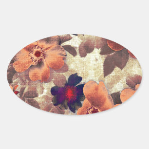 Vintage Rose Hips Oval Sticker