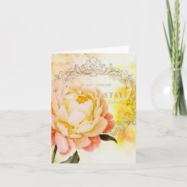 Vintage rose holiday card (Front)