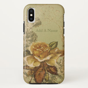 Vintage Rose Illustration iPhone X Case
