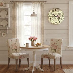 Vintage rose large clock