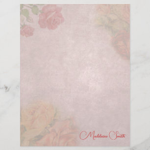 Vintage Rose Letterhead with Personalisation