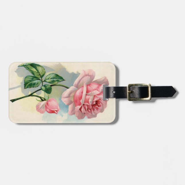 Vintage Rose Luggage Tag (Front Horizontal)