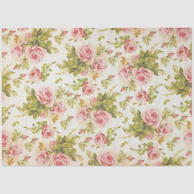 Vintage Rose Modern Popular Floral Tissue Paper (Front)