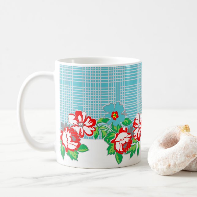 Vintage Rose Mug (With Donut)
