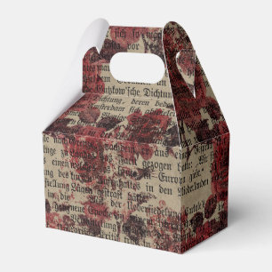 Vintage Rose Newsprint Typography Favour Box