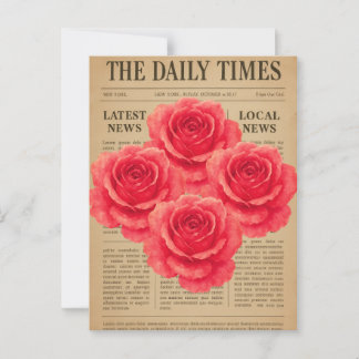 Vintage Rose on Antique Paper Postcard