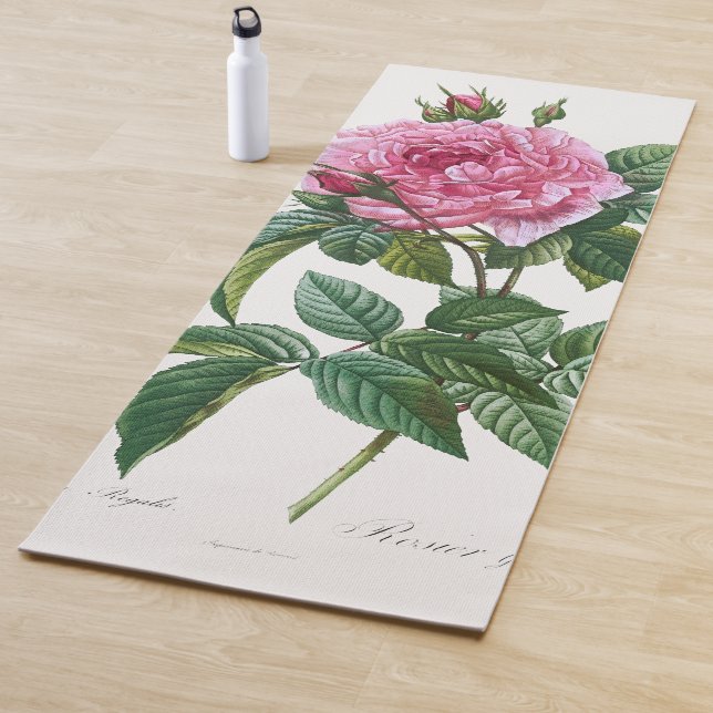 Vintage Rose Ornament Illustration Yoga Mat (In Situ)