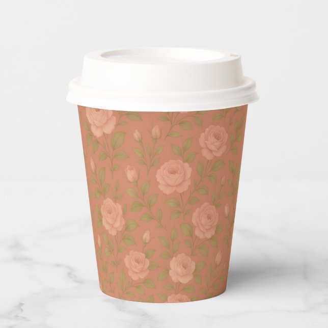Vintage Rose Paper Cups (Front)