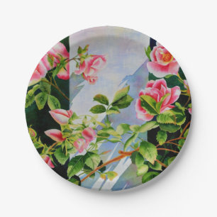 Vintage Rose Paper Plate