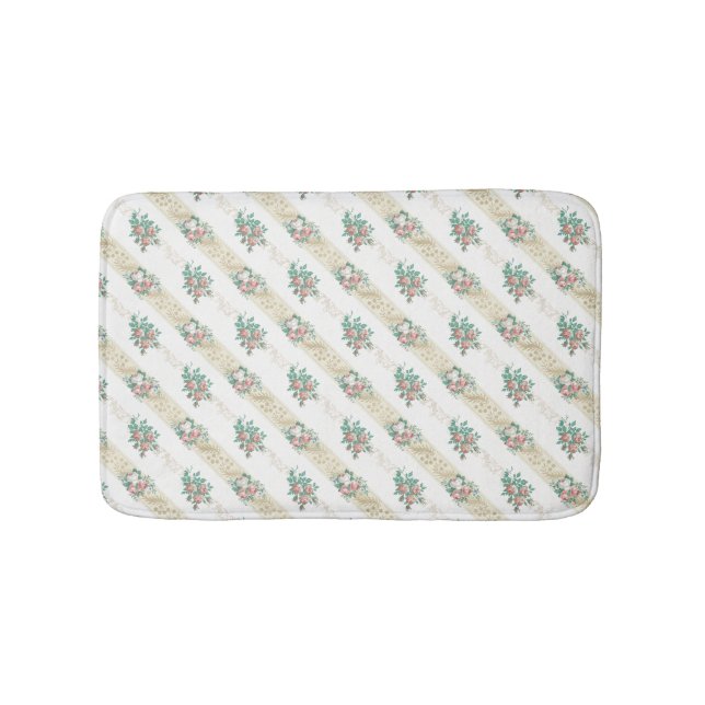 Vintage Rose Pattern - Bath Mat (Front)