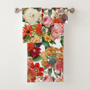 Vintage Rose Pattern   Bath Towel Set