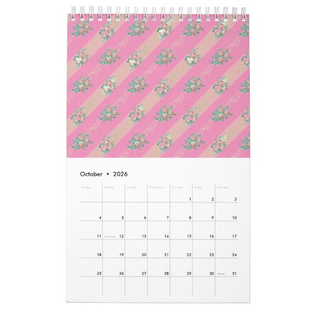 Vintage Rose Pattern - Calendar (Oct 2026)