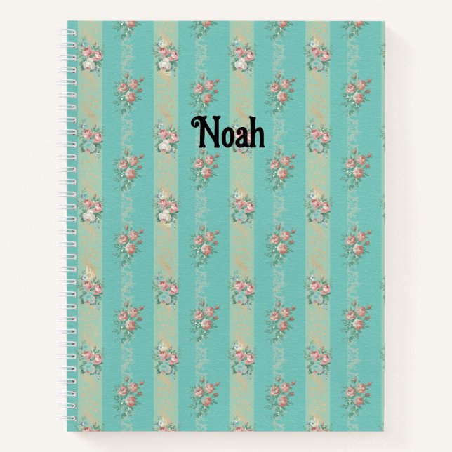 Vintage Rose Pattern - Custom Notebook (Front)