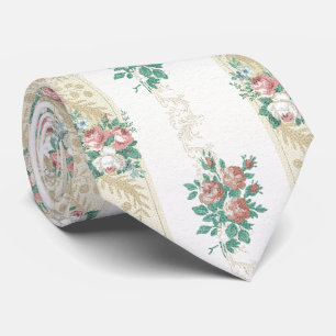 Vintage Rose Pattern - Neck Tie