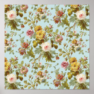 Vintage Rose Pattern Poster