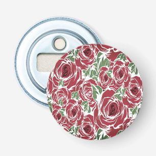 Vintage Rose Pattern Romantic Floral Design Bottle Opener