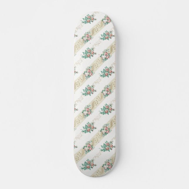 Vintage Rose Pattern - Skateboard (Front)