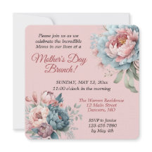 Vintage Rose Peonies Floral Mother's Day Brunch