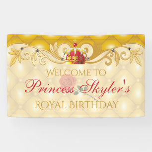 Vintage Rose, Princess Birthday Banner