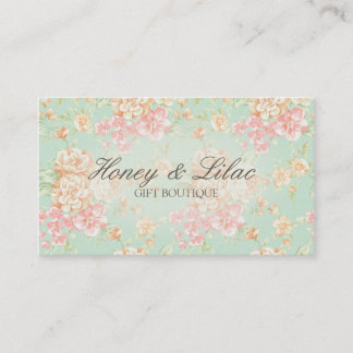 Vintage Rose Print Floral Business Card