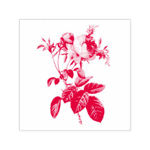 VINTAGE ROSE RUBBER STAMP