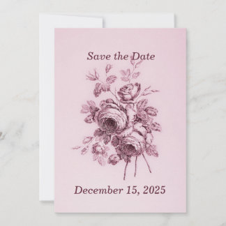Vintage Rose Save the Date