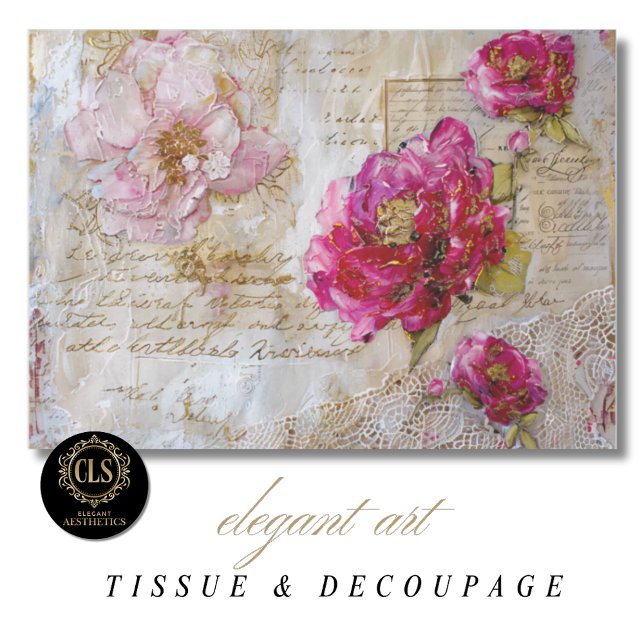 Vintage Rose Script Decoupage Gift Tissue Paper (Creator Uploaded)