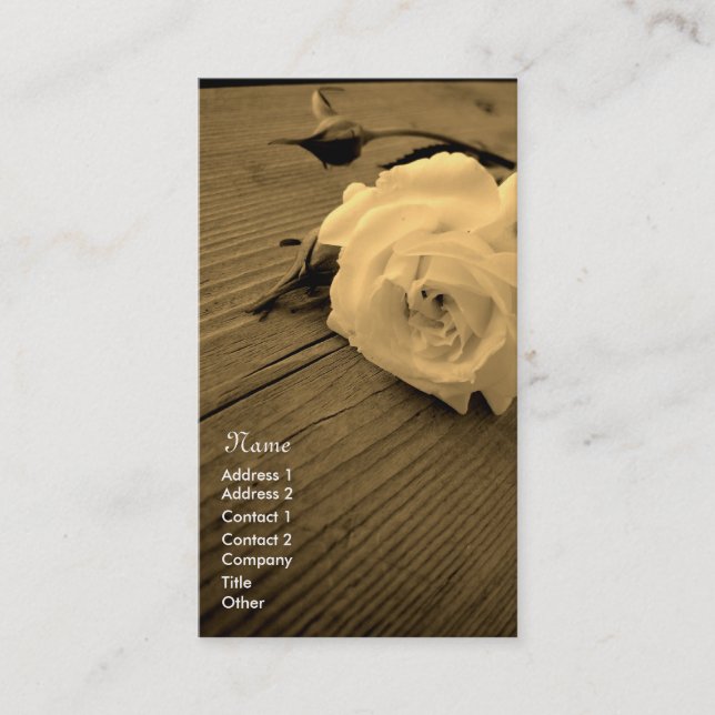 Vintage Rose Sepia Business/Profile Card (Front)