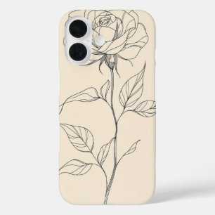 Vintage Rose Sketch iPhone 16 Case