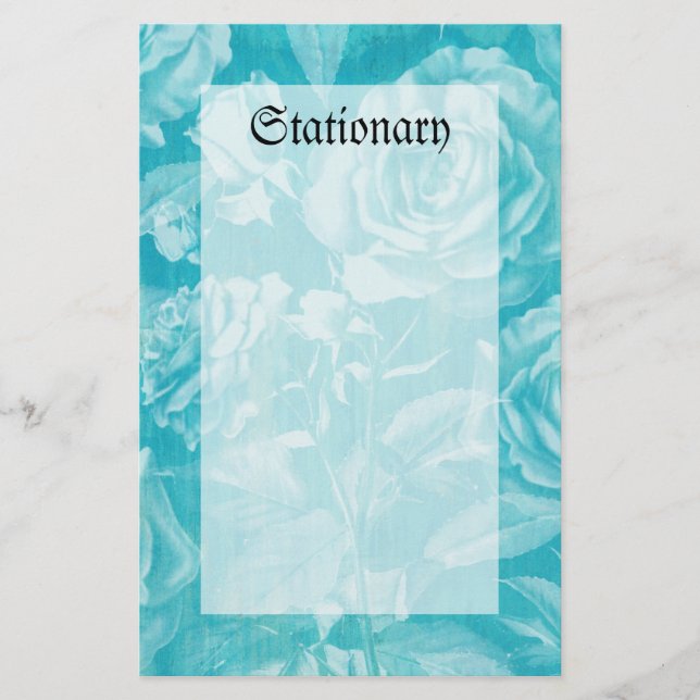 Vintage Rose Stationery (Front)