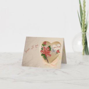 Vintage Rose Style Arabic Mother's Day Card