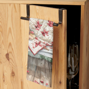 Vintage Rose Swing with Quilt Charm Tea Towel