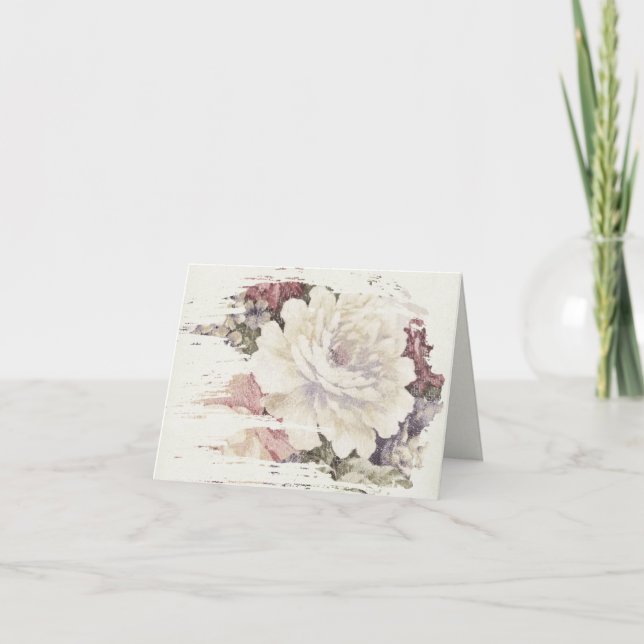 Vintage Rose Tapestry Design Note Card (Front)