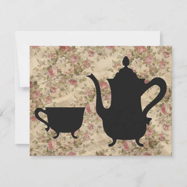Vintage Rose Tea Party Invitation (Front)
