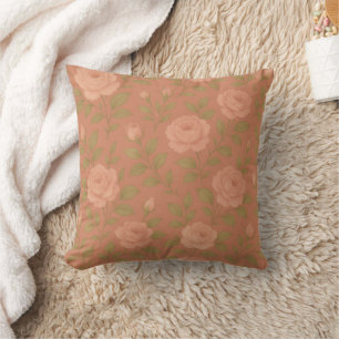 Vintage Rose Throw Pillow